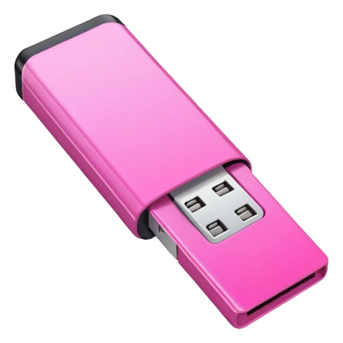pink falshdrive with a folder sticker
