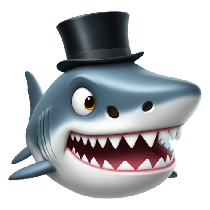 Shark with a top hat sticker