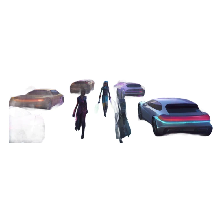 cyberpunk city sticker