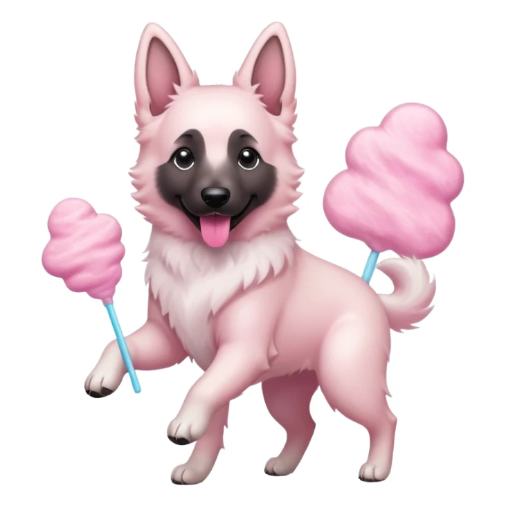 White belgian Shepard Dancing on Cotton candy  sticker