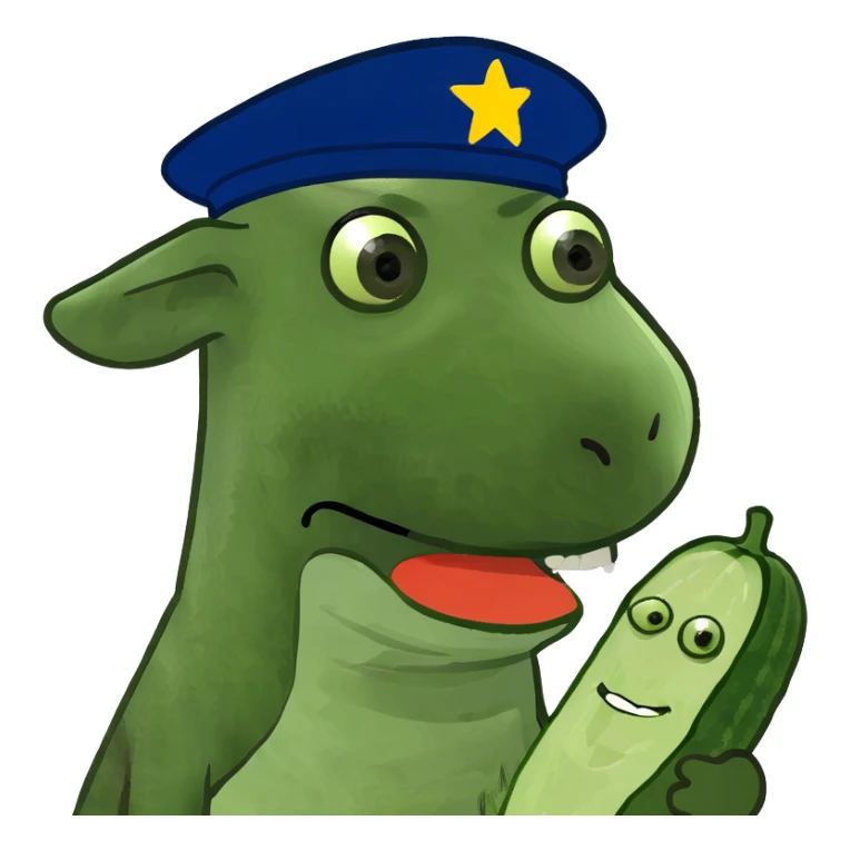 dog with cucumber sticker