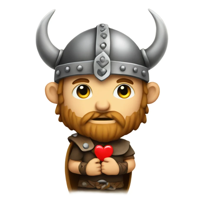 Viking holding a heart  sticker