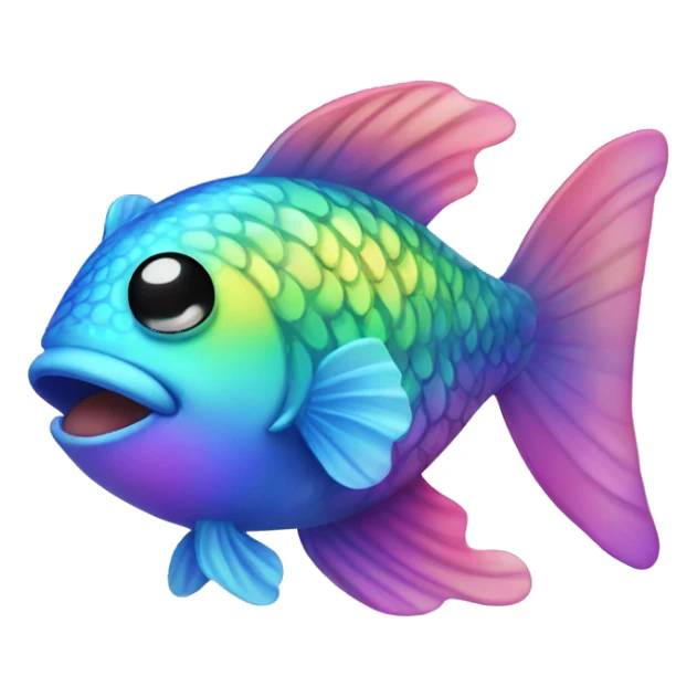 Kawaii rainbow fish  sticker