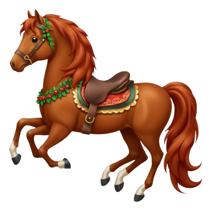 christmas red horse sticker