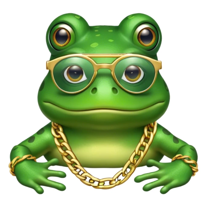 Sigma Rapper frog with chains and glasses sticker