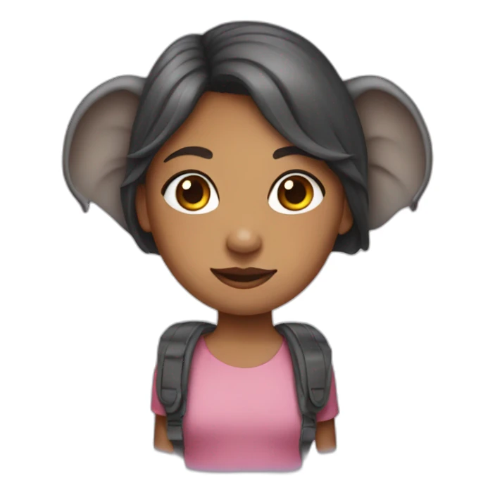 Girl with elephant ears sticker