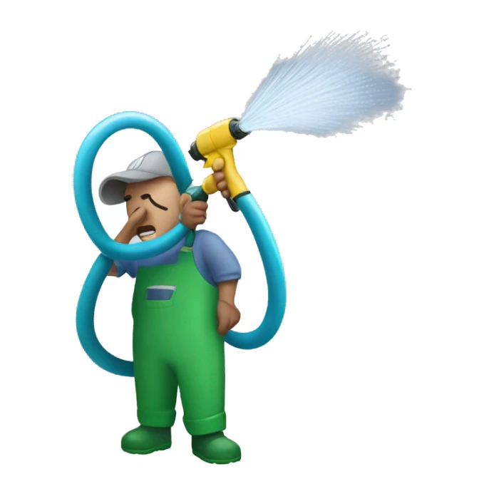 Water hose spraying really hard  sticker