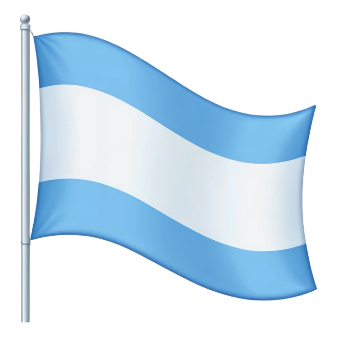 White flag with blue horizontal line in center sticker