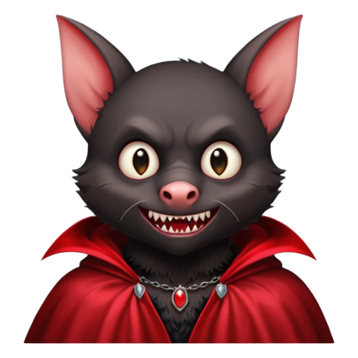 Vampire Pet, Bat in red collar cloak sticker