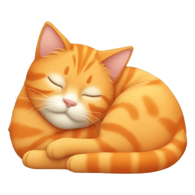 Sleeping orange cat sticker