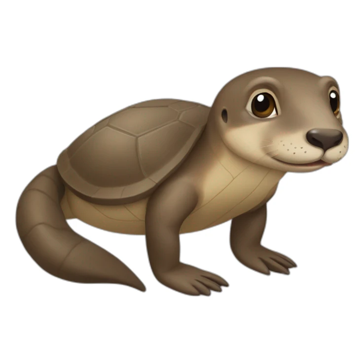 Une loutre sur une tortue sticker