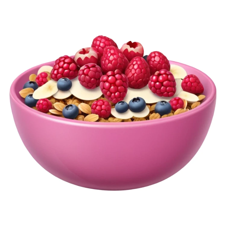 pink granola bowl sticker