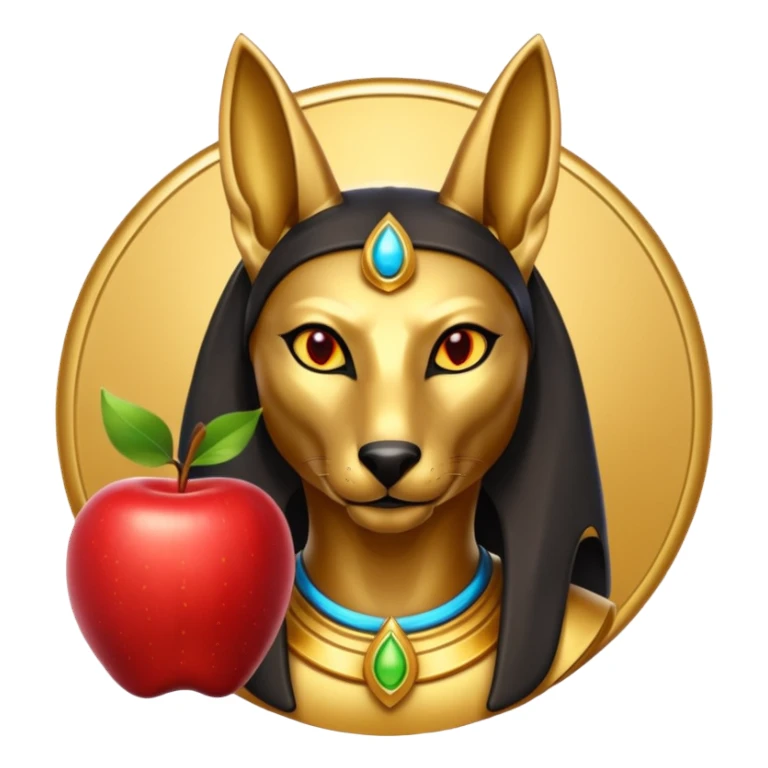 anubis god with an apple sticker