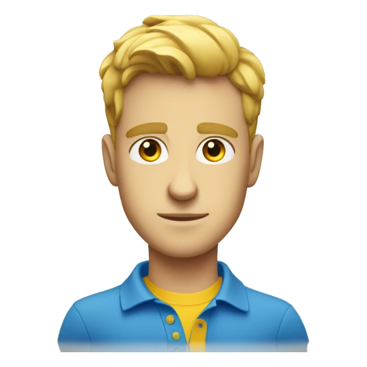 Yellow polo strong white guy blue eyes  sticker