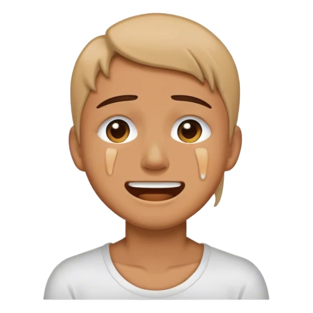 Smiles and cries at the same time sticker