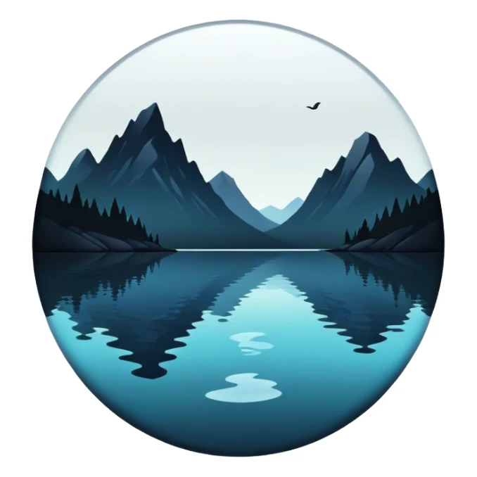 Dark deep lake sticker