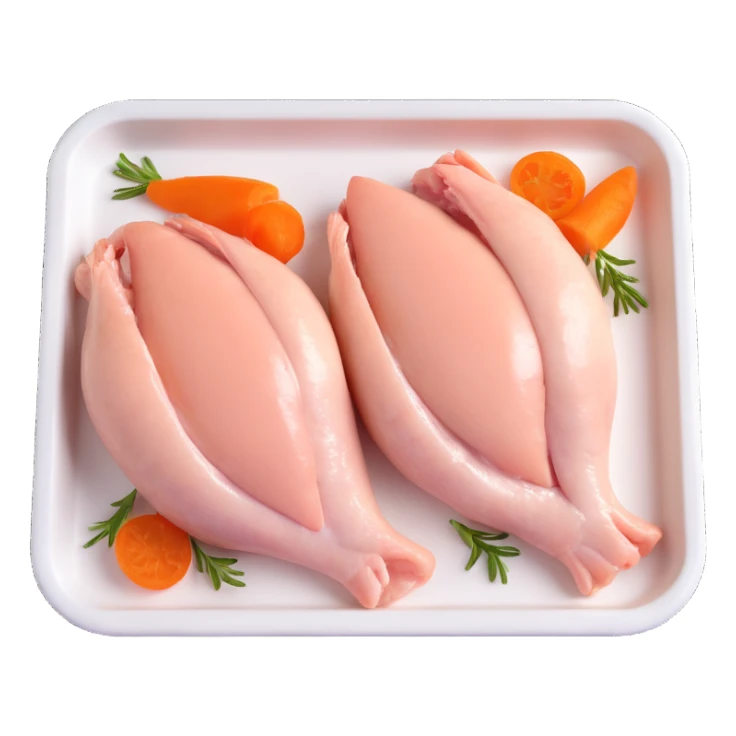 raw chicken breast with bones on a tray sticker