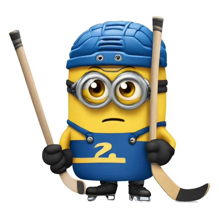 Minion playing hockey sticker
