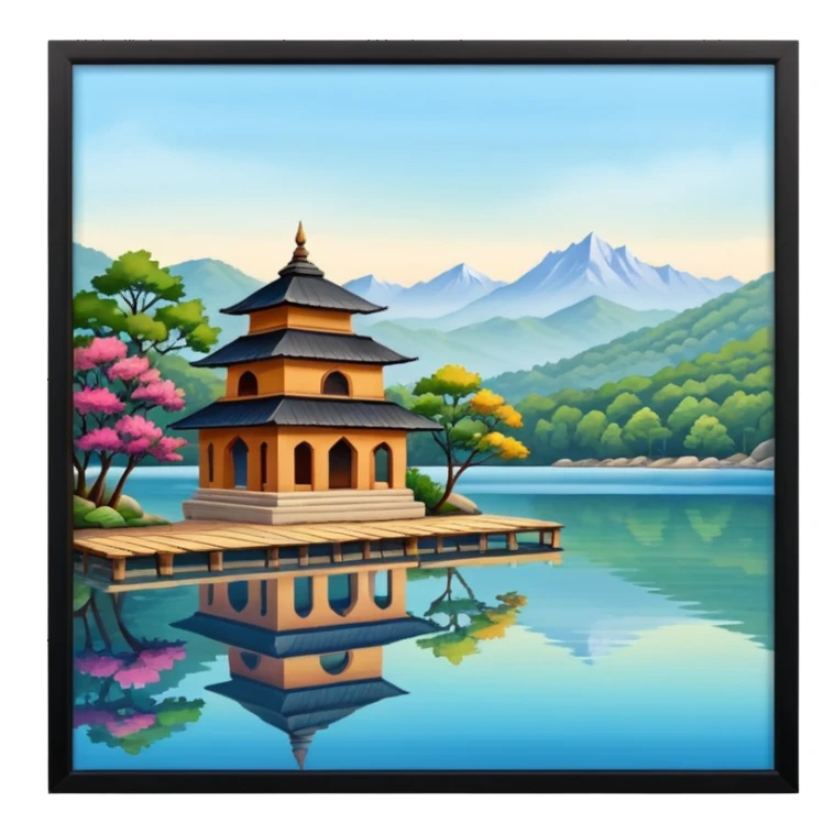 Lake in indian style sticker