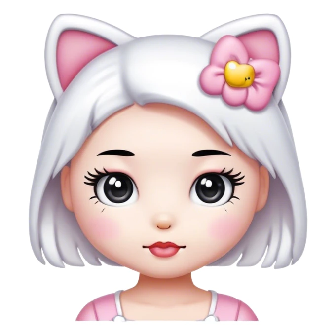 hello kitty sanrio with lashes kawaii sticker