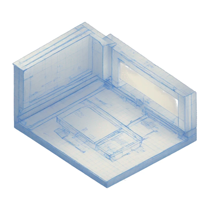 blueprint paper isometric sticker