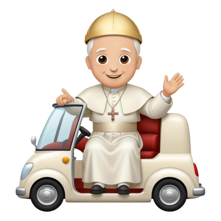 Pope riding in popemobile sticker