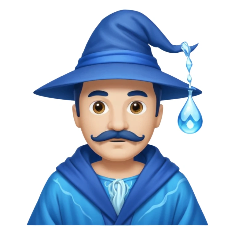 water wizard with mustache sticker
