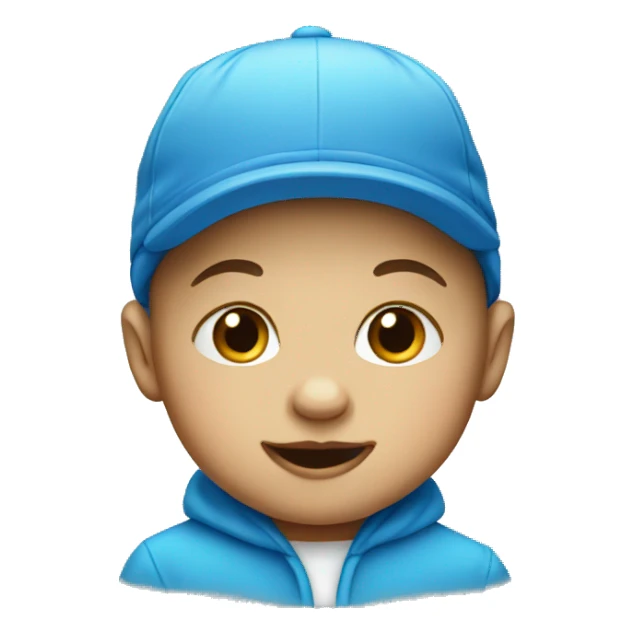 Baby with blue hat sticker