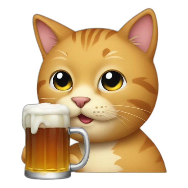 Cat drinking beer sticker