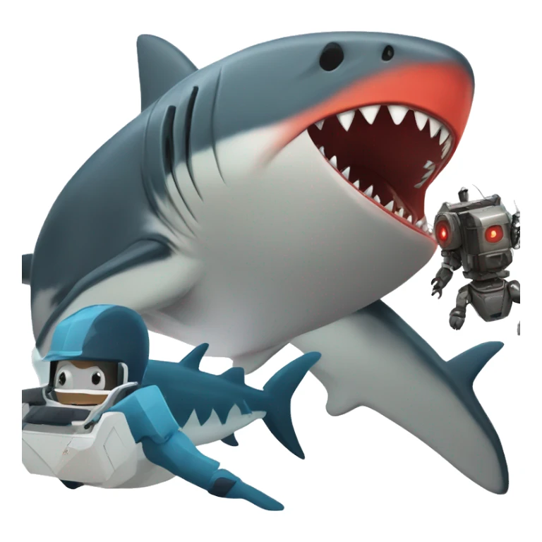 magma megalodon vs robot giant shark sticker