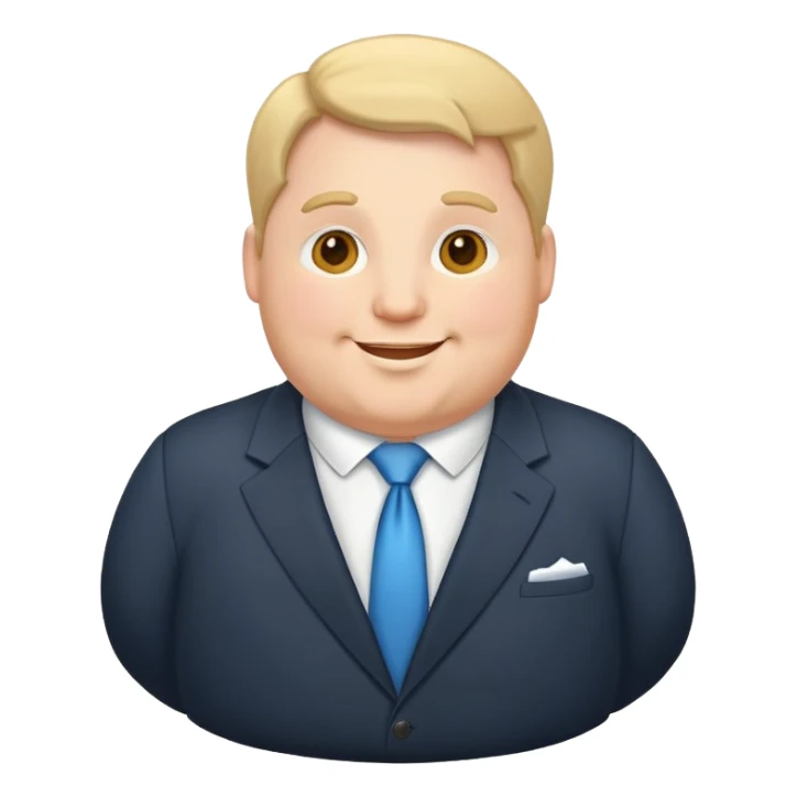 happy plump white man in suit sticker