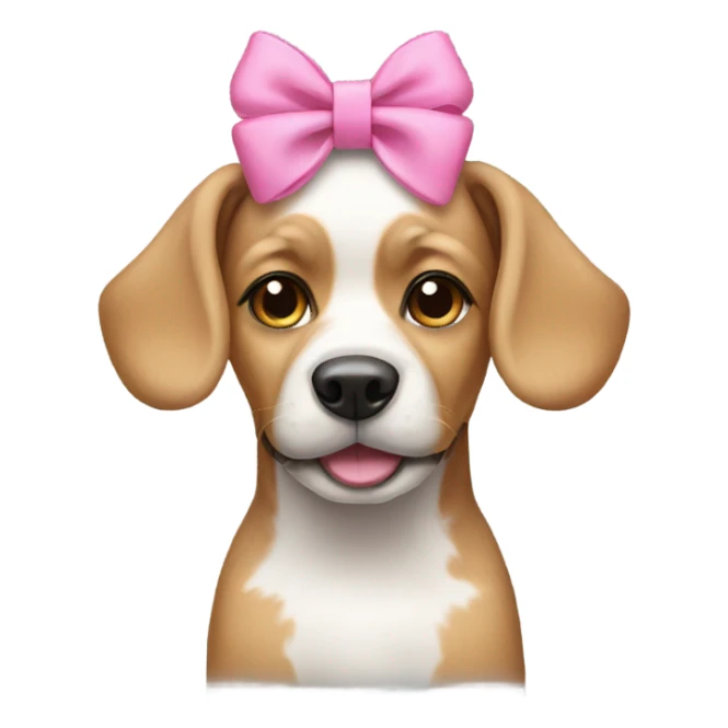 Dog wearing a pink bow headband  sticker