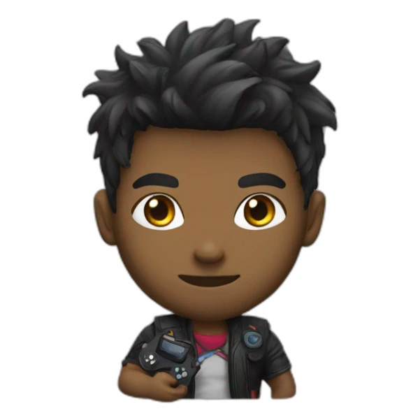 men chibi gamer sticker