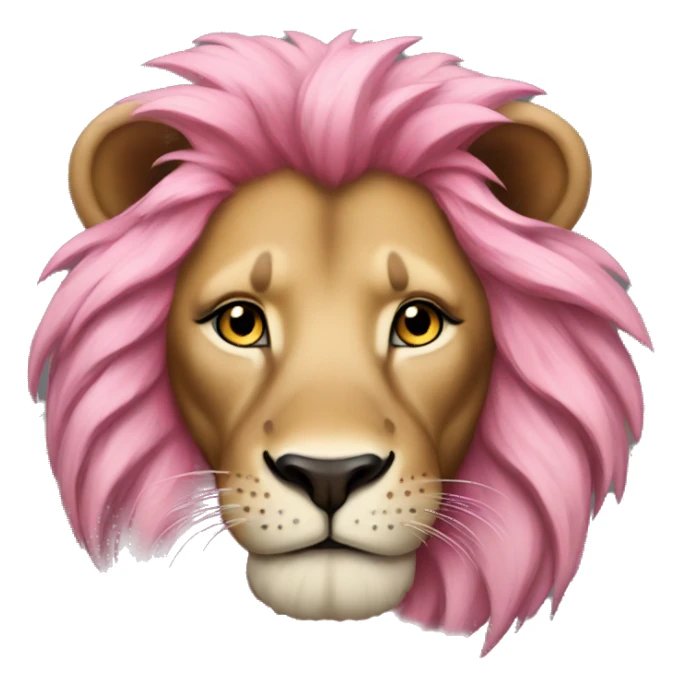 realistic lion with pink hair sticker
