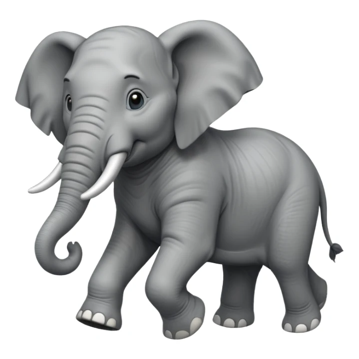 High resolution of a running elephant sticker