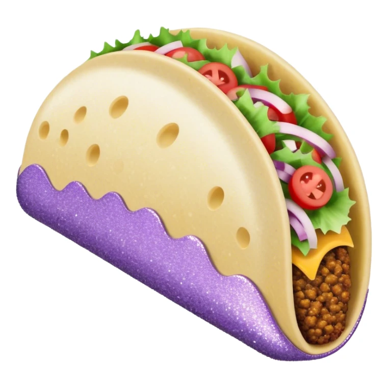 Hot light purple glitter tacoshell  sticker