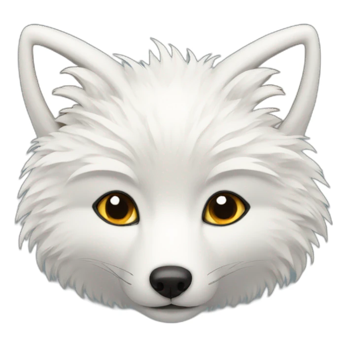 white fluffy fox sticker