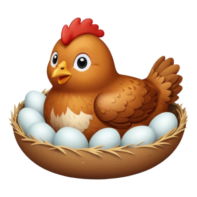 Chicken laying egg sticker