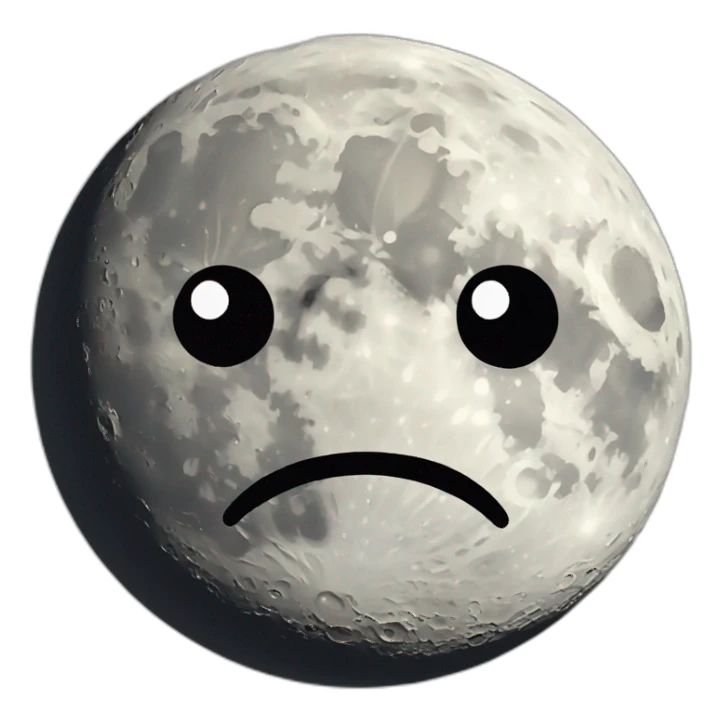 Moon with a face sticker