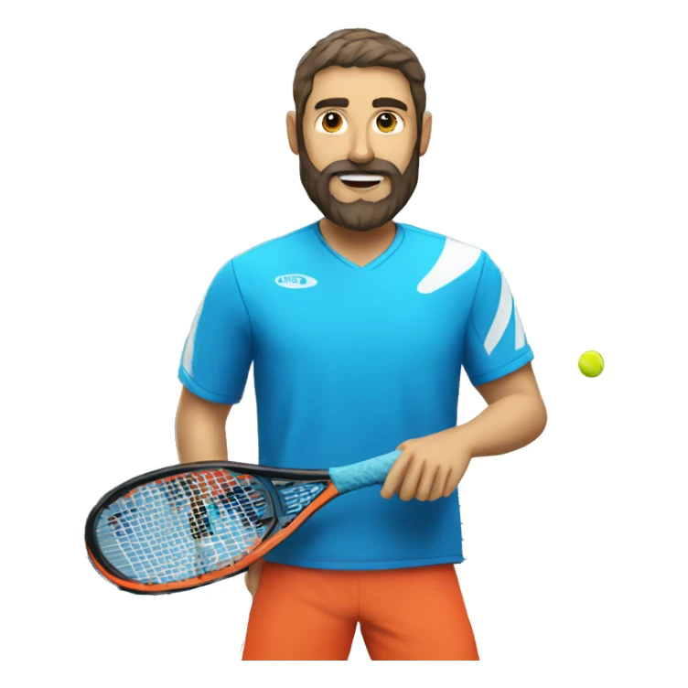 padel player with beard sticker