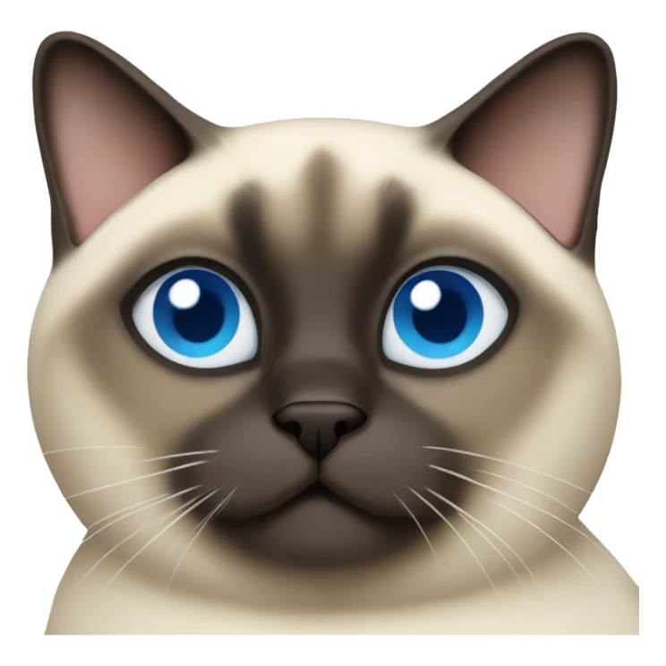 Fat Siamese cat blue eyes sticker