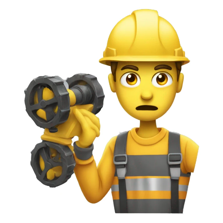 Yellow engineer with an angry face slaping his fac sticker