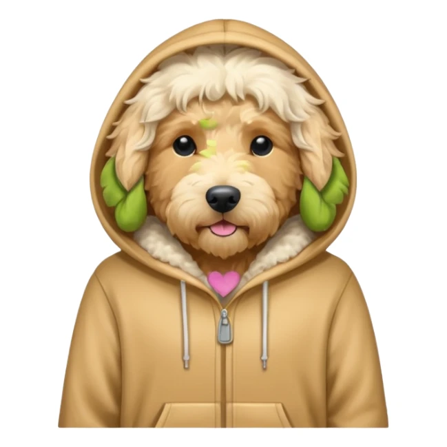 Goldendoodle in a hoodie  sticker