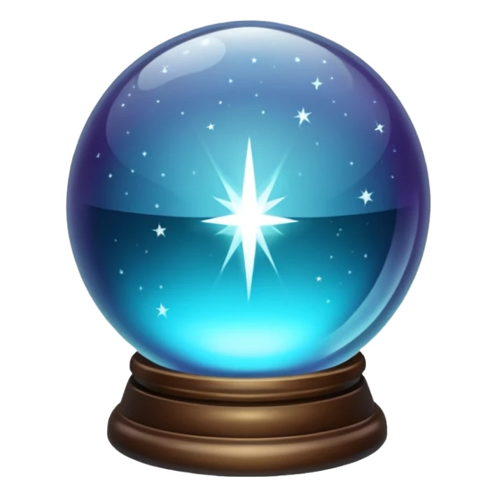 Crystal Ball – Transparent orb glowing with light sticker