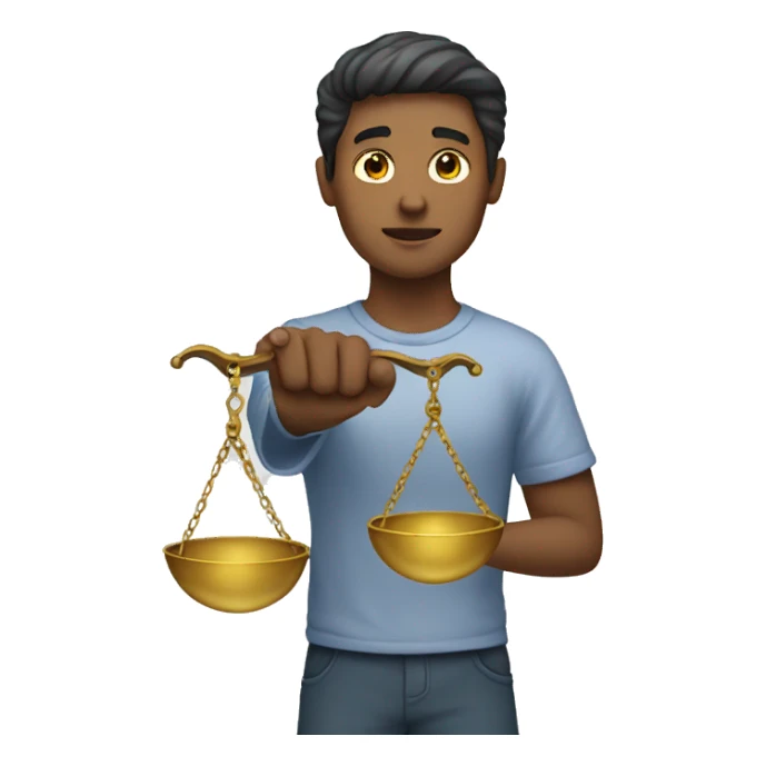 a person holding scales sticker