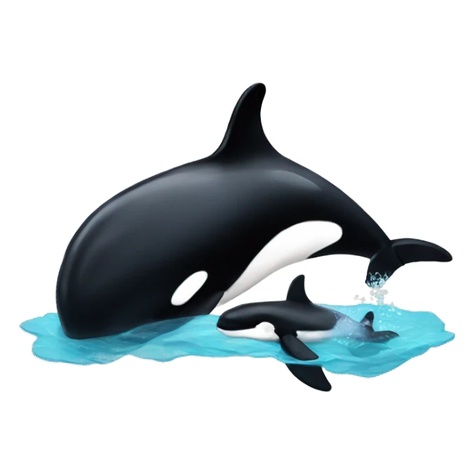 Orca with a baby  sticker