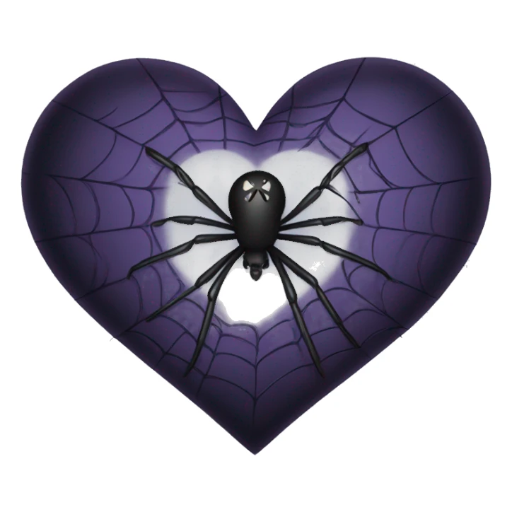 Gothic hearts with spider webs on it sticker