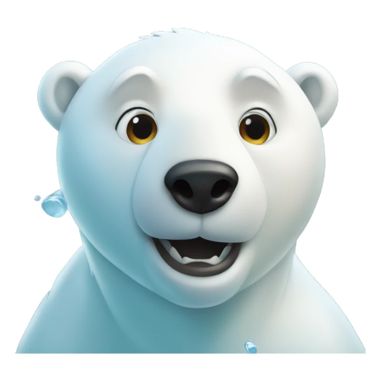 swimming polar bear sticker