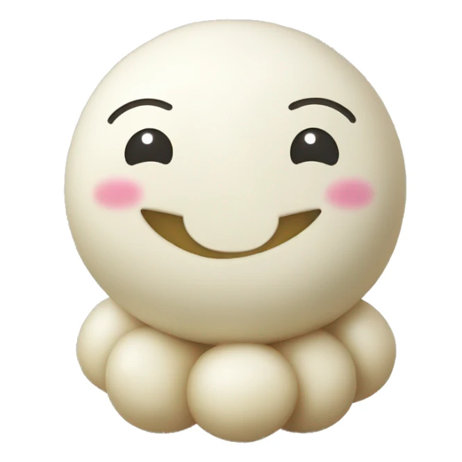 smiling balloon hugging smiling dumpling sticker