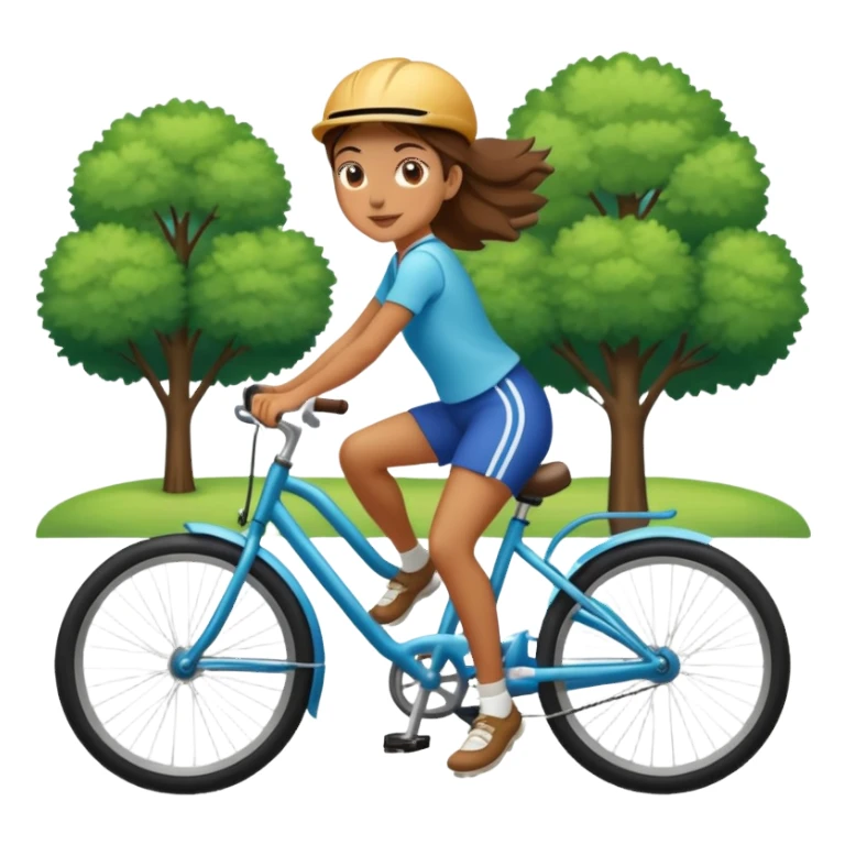 Chica en bicicleta en el parque  sticker